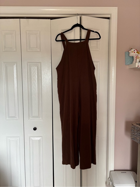 Pants - Women's Brown Wide-Leg Jumpsuit